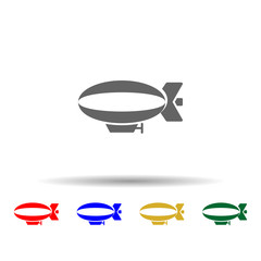 Poster - Transportation Airship multi color style icon. Simple glyph, flat vector of transport icons for ui and ux, website or mobile application