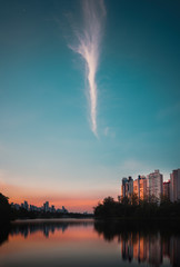 View of the most important lake in the city of Londrina, Brazil.