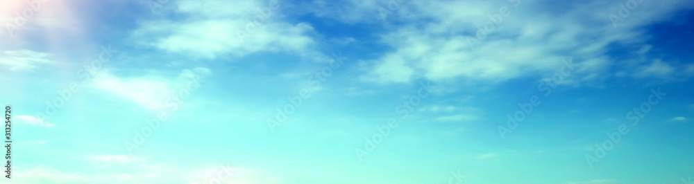 blue sky with beautiful natural white clouds - obrazy, fototapety, plakaty 