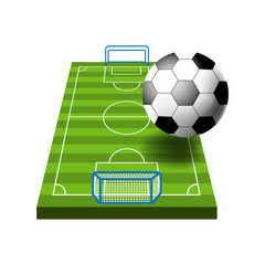 Wall Mural - Soccer or football field or ground isolated icon, sport game