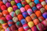 Fototapeta Tęcza - Yarn on a colorful background