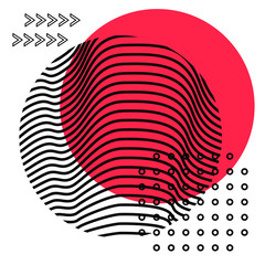 Poster - Abstract minimal illustration with geometrical composition in neo-memphis style.