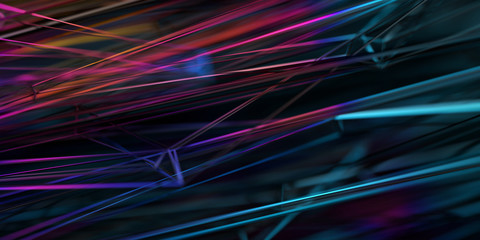 Poster - abstract 3d render, futuristic modern background design