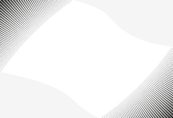 Aufkleber - Abstract dotted halftone background, brochure edge layout, template. Abstract business cover design or presentation background with wavy grey halftone dots.