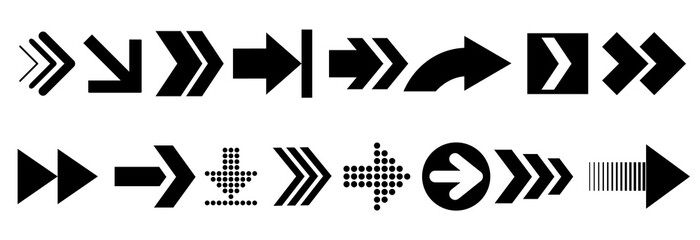Poster - Arrows vector collection with elegant style and black color. Arrow vector collection. Modern simple arrows. Vector illustration