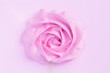 © Nizoli - Pink Rose meringues in pastel colors on a pink background. Valentine, Mom's Day.Medicine. Women Health
