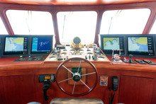 Interior Shot From The Control Room Of The Yacht