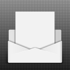 Poster - Open envelope with blank paper