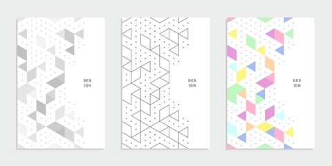 Abstract geometric technological banner. Corporate identity flyer. Vector set background.