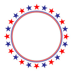 Wall Mural - Round American flag symbols frame with stars icon logo symbol.	