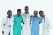 © ASDF - multinational group of doctors and interns standing together.