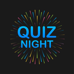 Poster - Quiz night. Firework explosion. Vector stock illustration.