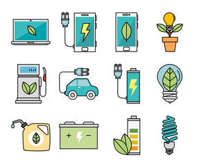 Poster - bundle of ecology friendly set icons vector illustration design