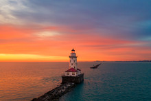 Chicago Lighthouse At Sunrise