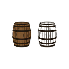 Wall Mural - Wood barrel, bourbon, whiskey retro vintage 