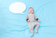 Baby Talking With Speech Bubble Learning Language