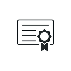 Poster - Certificate icon template color editable. Achievement, award symbol vector sign isolated on white background illustration for graphic and web design.