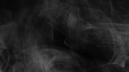 Wall Mural - Real white smoke on black background. The concept of transitions for video editing using the alpha channel. Effects for double exposure and contrast abstract.
