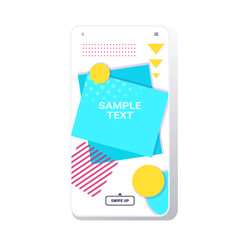 Poster - minimal design cover template for decoration presentation poster memphis style abstract background colorful banner smartphone screen online mobile app copy space vector illustration