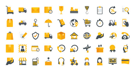 Canvas Print - bundle of delivery service icons vector illustration design