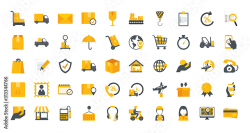 Fotomural bundle of delivery service icons vector illustration design