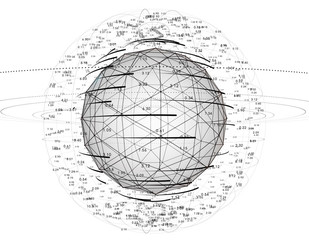 Wall Mural - Technology Earth Information Transmission, Big Data Technology and Global Communications