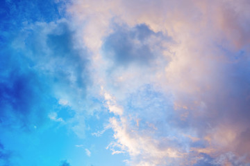 Wall Mural - clouds and blue sky in the weather day outdoor nature environment abstract background