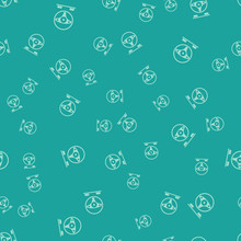 Green Racing Simulator Cockpit Icon Isolated Seamless Pattern On Green Background. Gaming Accessory. Gadget For Driving Simulation Game. Vector Illustration