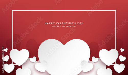 Cuadros en Lienzo happy valentine's day banner vector desige