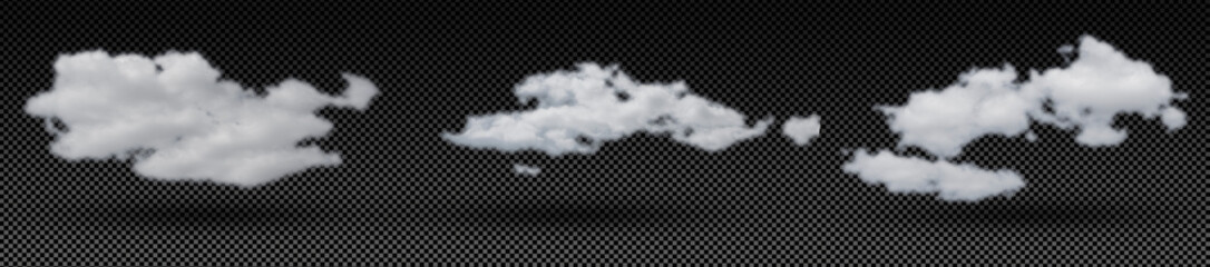Wall Mural - large white clouds spread thin in the sky. isolated on transparent background