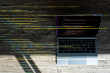 Fototapete - software  Programming code abstract technology background Developer programming and coding technology  software developer and Computer script