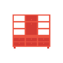 Wooden Cupboard Furniture Isolated Icon