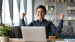 © fizkes - Euphoric young indian girl celebrate online victory triumph with laptop