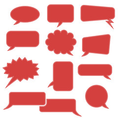 Wall Mural - Speech bubbles. Red blank signs