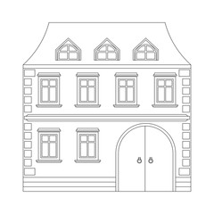 Wall Mural - Two-storey residential house. Building outline icon