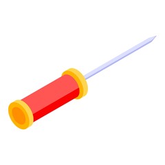 Poster - Electrician screwdriver icon. Isometric of electrician screwdriver vector icon for web design isolated on white background