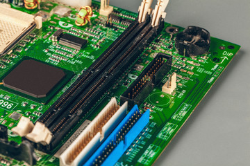 Poster - close up of a electronic circuit board with processor