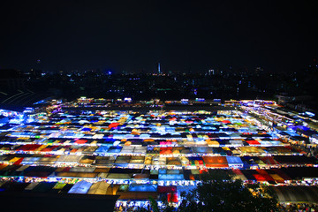 Wall Mural - ratchada train market , night market in bangkok at night