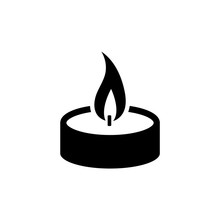 Candle Icon, Logo Isolated On White Background
