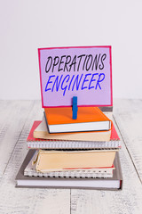 Poster - word writing text operations engineer. business photo showcasing analyze and design operation that w