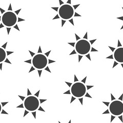 Wall Mural - Sun Vector Icon. A symbol of the sky, good weather seamless pattern on a white background.