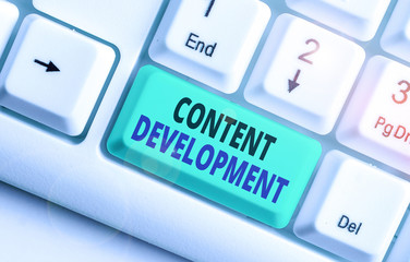 Fototapete - Word writing text Content Development. Business photo showcasing Authoring and originating content for any medium