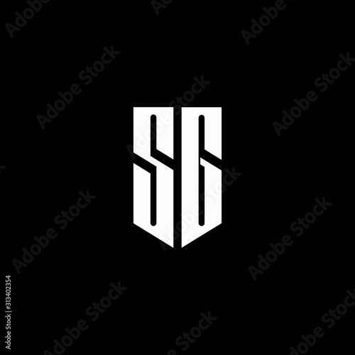 Sg Logo Monogram With Emblem Style Isolated On Black Background Buy This Stock Vector And Explore Similar Vectors At Adobe Stock Adobe Stock