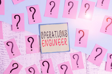 Poster - handwriting text writing operations engineer. conceptual photo analyze and design operation that wil