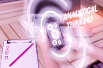 Poster - Writing note showing Analytical Thinking. Business concept for break down complex problems into simple components