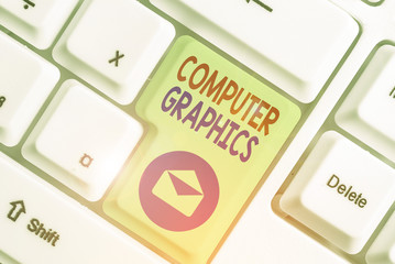Fototapete - Handwriting text Computer Graphics. Conceptual photo visual representations of data displayed on a monitor