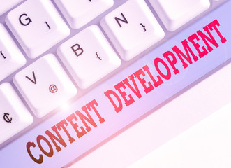 Fototapete - Text sign showing Content Development. Business photo showcasing Authoring and originating content for any medium