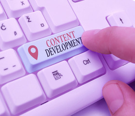 Fototapete - Text sign showing Content Development. Business photo showcasing Authoring and originating content for any medium