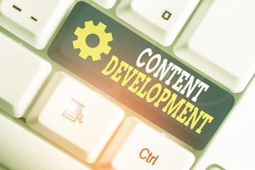 Fototapete - Writing note showing Content Development. Business concept for Authoring and originating content for any medium