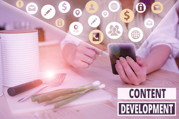 Fototapete - Writing note showing Content Development. Business concept for Authoring and originating content for any medium